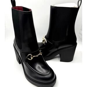 NEW Gucci Horsebit Double Stretch Band Ankle Boot Size EU 40 US 10 Black